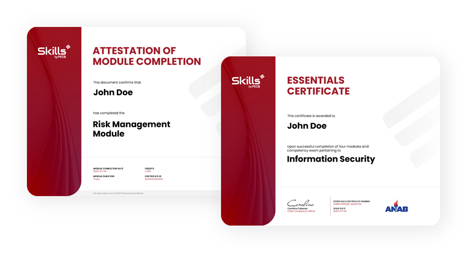 Attestation of Module Completion & Essentials Certificate